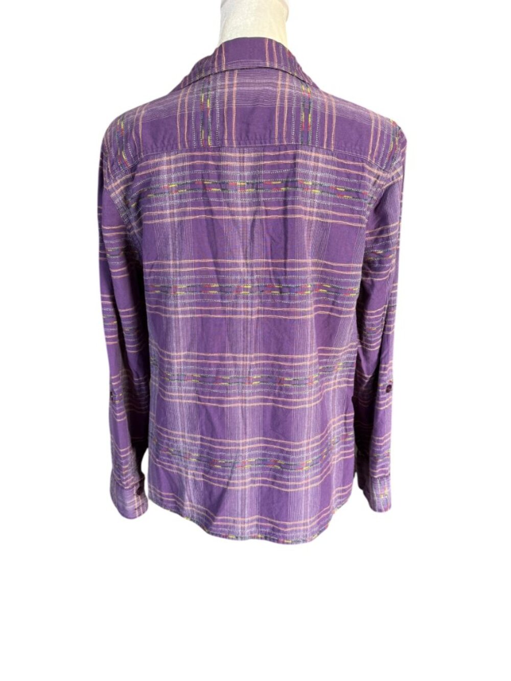 Christopher & Banks Petite purple long sleeve collared button down blouse PM - Picture 4 of 8